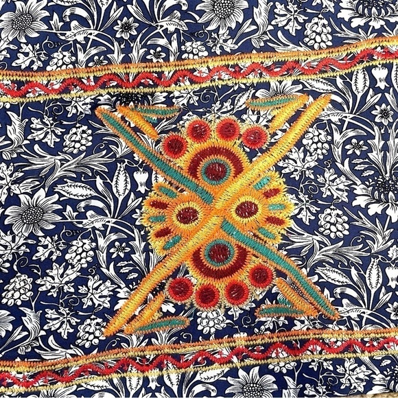 Ivy Jane Embroidered Tunic Blue White Orange Size XS - Picture 6 of 11